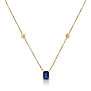 Gargantilla de Zafiro y Diamantes en Oro Amarillo 18kt