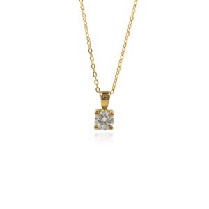 Gargantilla Diamante 0 10ct 4 Grapas Oro Amarillo