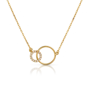 Gargantilla Doble Circulo Circonitas Oro Amarillo
