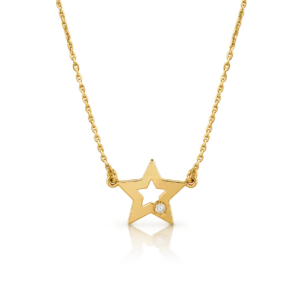 Gargantilla Estrella Diamante 0.015ct Oro Amarillo