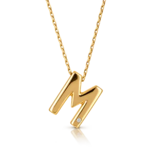 Gargantilla Inicial en Oro Amarillo 18kt y Diamante