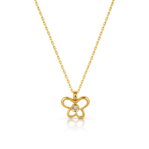 Gargantilla Mariposa Diamante 0.015ct Oro Amarillo