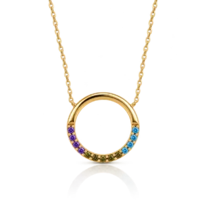 Gargantilla Oro Amarillo Circonitas Colores