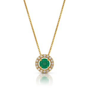 Gargantilla Oro Amarillo con Diamantes Esmeralda 0 085ct