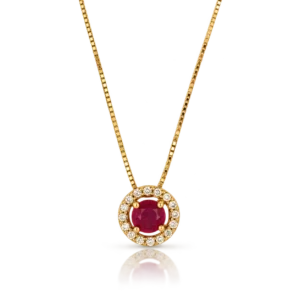 Gargantilla Oro Amarillo con Diamantes Rubí 0 082ct