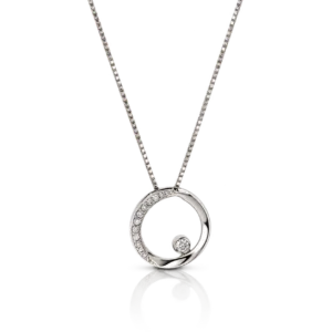 Gargantilla Oro Blanco con Diamantes 0 05ct