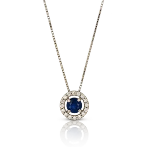 Gargantilla Oro Blanco con Diamantes Zafiro 0 08ct