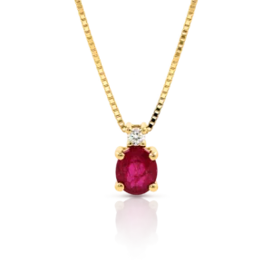 Gargantilla Oro Rubi y Diamante