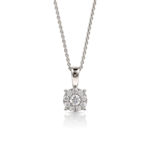 Gargantilla Rosetón Oro Blanco Diamantes 0.20ct