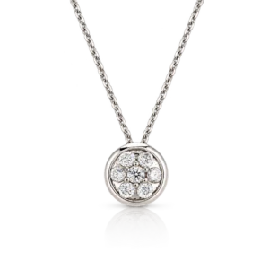 Gargantilla Rosetón Oro Blanco Diamantes 0.25ct