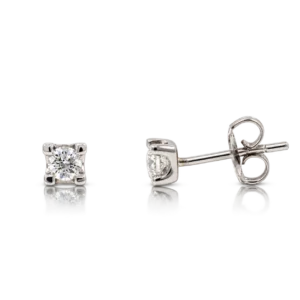 Pendientes 4 Garras Oro Blanco Brillantes 0.30ct