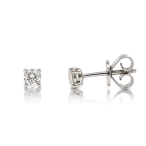Pendientes 4 Garras Oro Blanco Brillantes 0.40ct
