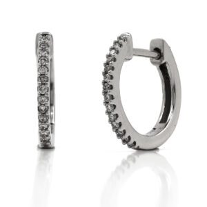Pendientes Aro Diamantes en Garra Oro Blanco