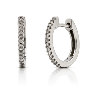 Pendientes Aro Diamantes en Garra Oro Blanco
