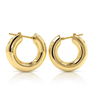 Pendientes Aro Oro Amarillo Cierre Pala