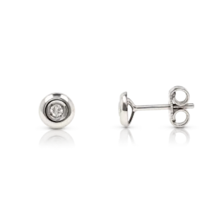 Pendientes Chatón Oro Blanco Brillantes 0.08ct