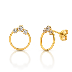 Pendientes Circulo de oro con Circonitas