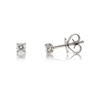 Pendientes de 4 garras de oro blanco con brillantes 0.20ct