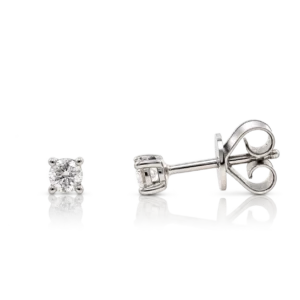 Pendientes de 4 garras de oro blanco con brillantes 0.26ct