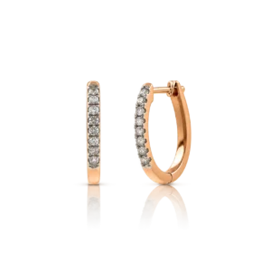 Pendientes de Aro con Diamantes Oro Rosa