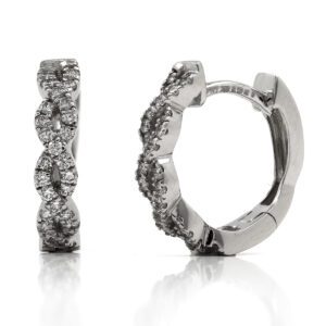Pendientes de Aro Infinito Diamantes Oro Blanco