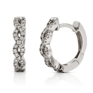 Pendientes de Aro Infinito Diamantes Oro Blanco