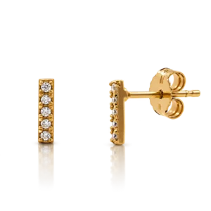 Pendientes de Oro una barrita de Circonita