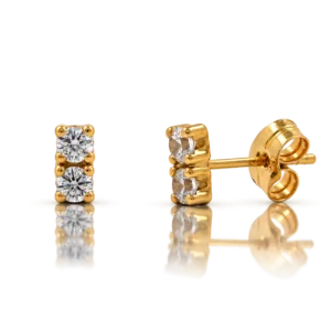 Pendientes de Oro y dos Circonitas