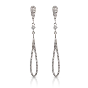 Pendientes Largos Lagrima con Diamantes