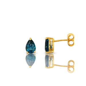 Pendientes Oro Amarillo Topacio London Blue Gota