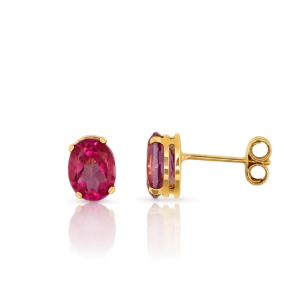 Pendientes Oro Amarillo Topacio Rosa