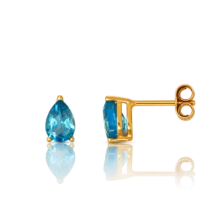 Pendientes Oro Amarillo Topacio SwissBlue Gota