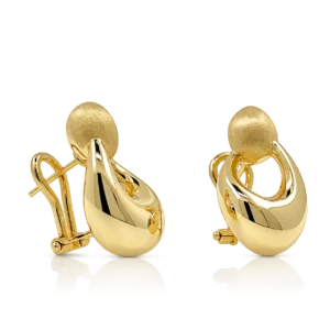 Pendientes Oro Amarillo Volumen Cierre Omega