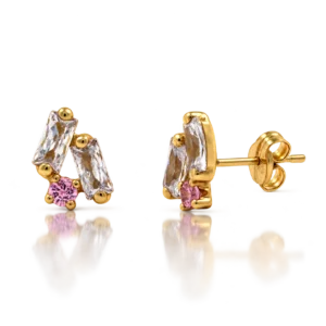 Pendientes Oro y Circonitas de color