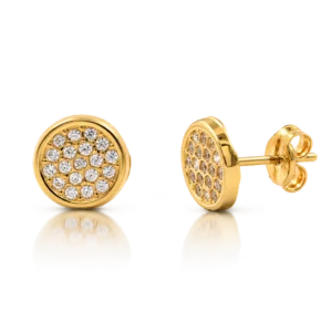 Pendientes Redondos Oro y Circonitas