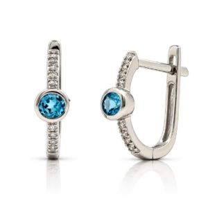 Pendientes Topacio Swiss y Diamantes