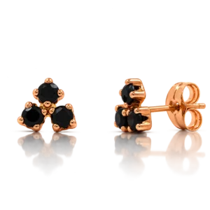 Pendientes  Tres Espinelas en Oro Rosa