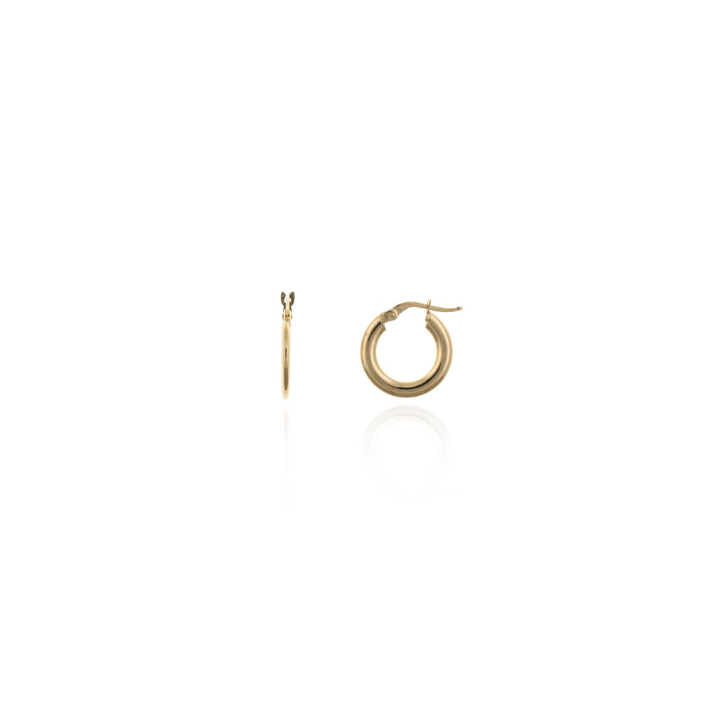 Pendientes Aros Oro Amarillo Plano 10mm