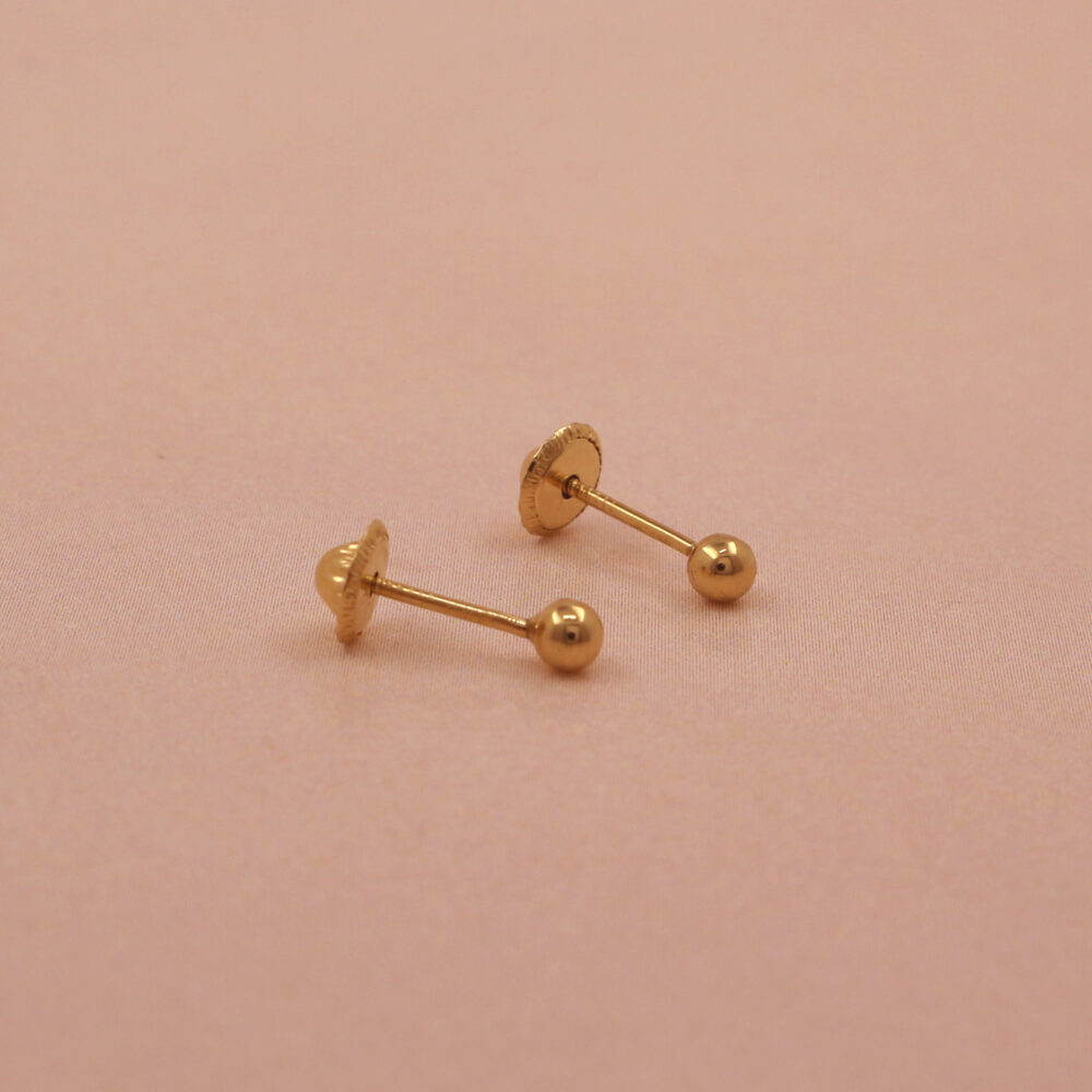 Pendientes Bola 3mm Oro