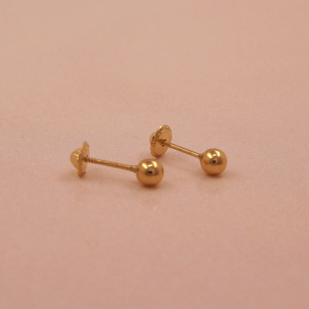 Pendientes Bola 4mm Oro