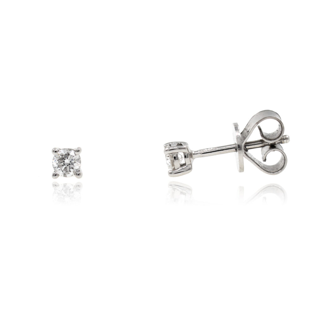 Pendientes de 4 garras de oro blanco con brillantes 0.26ct