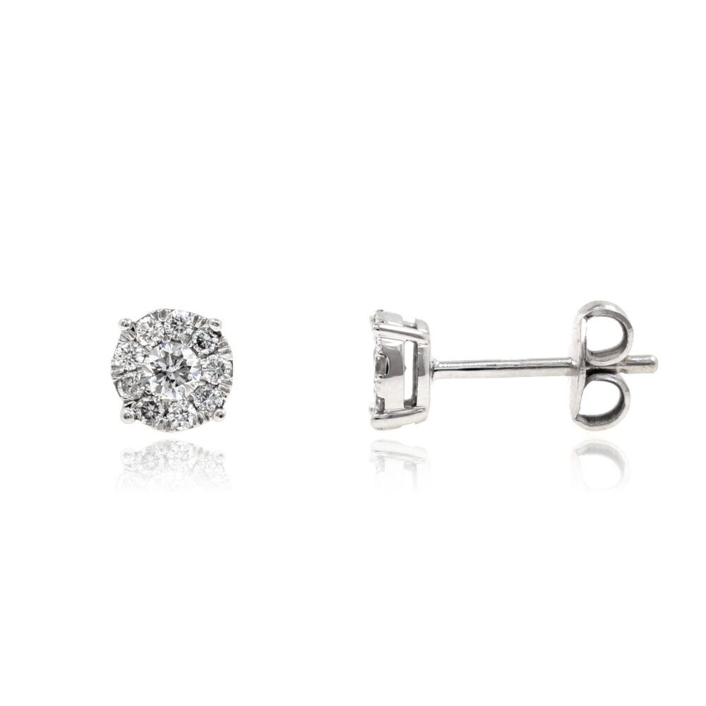 Pendientes Invisible Oro Blanco Brillantes 0.40ct