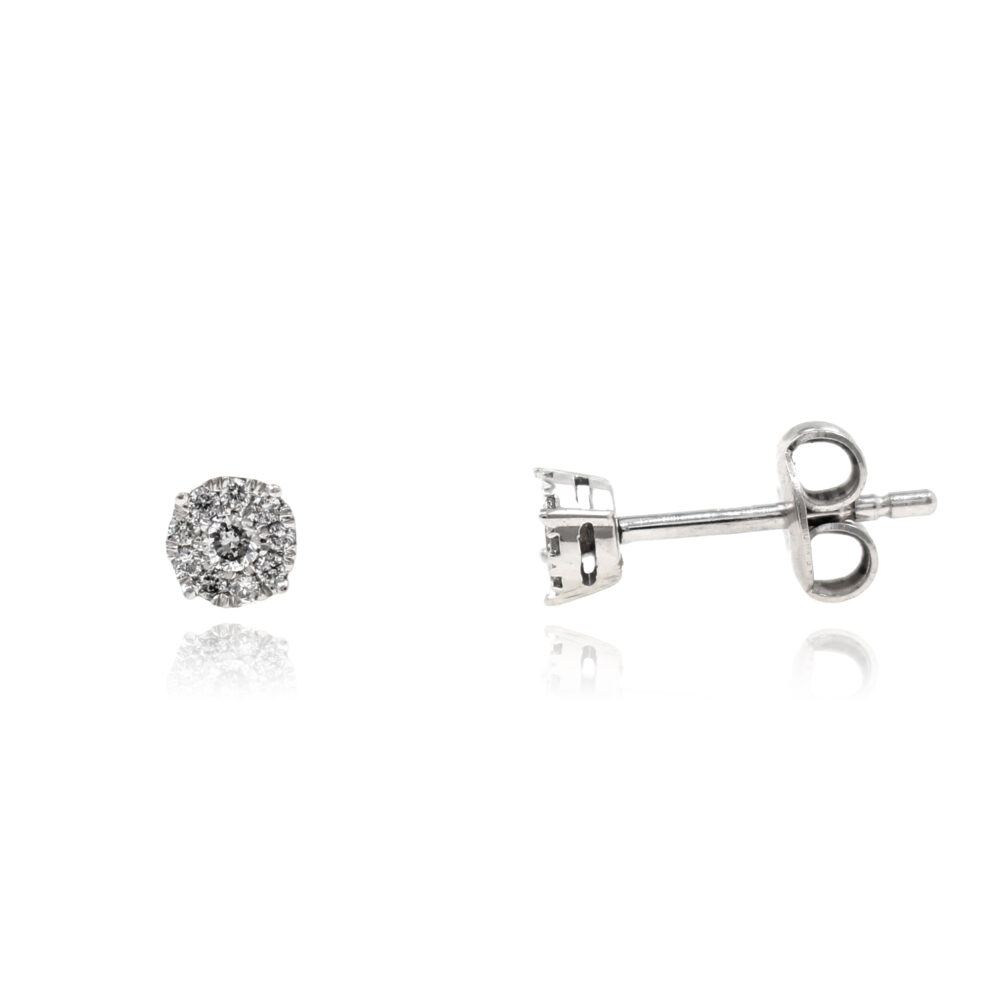 Pendientes Invisible Oro Blanco Brillantes 0.15ct