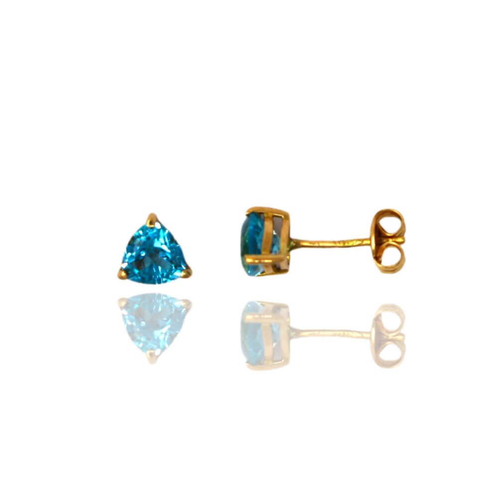 Pendientes Oro Amarillo Topacio SwissBlue Triangular