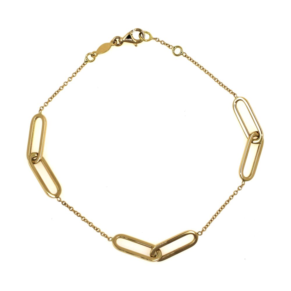 Pulsera eslabones clip Oro Amarillo 18kt