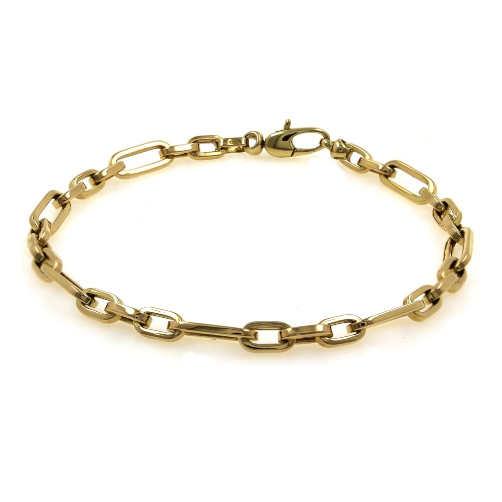 Pulsera Oro Amarillo Eslabones Combinados
