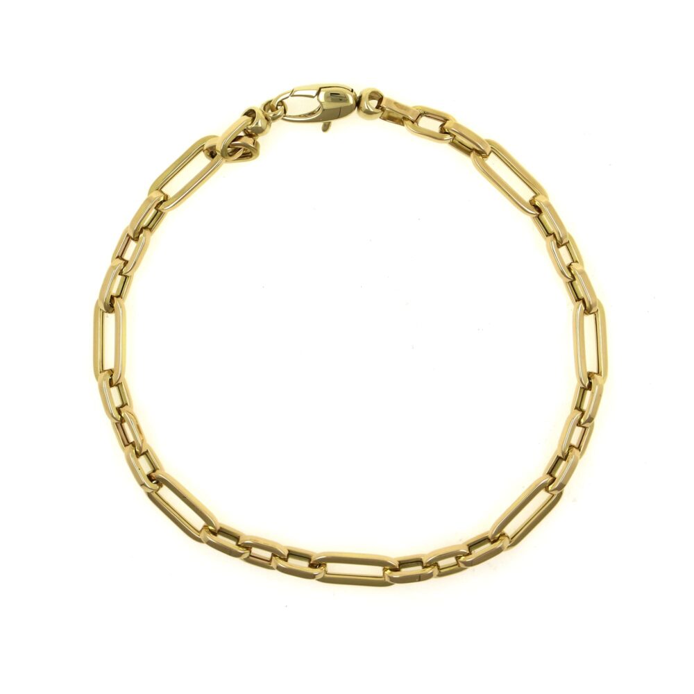 Pulsera Oro Amarillo Eslabones Combinados - Imagen 2