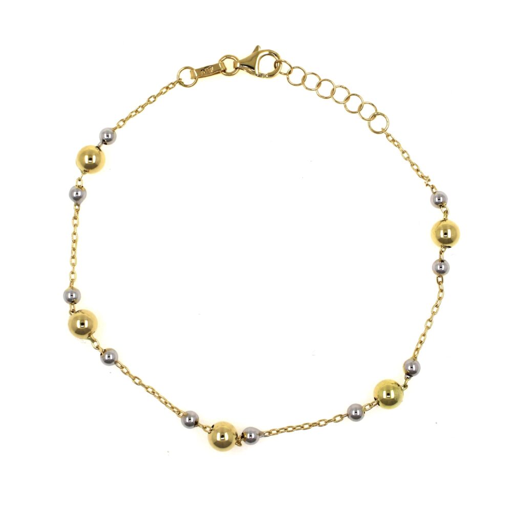 Pulsera Bolas Oro Bicolor 18kt