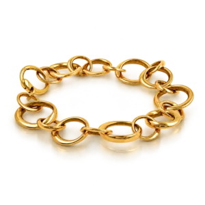 Pulsera Anillas Grandes Oro Amarillo