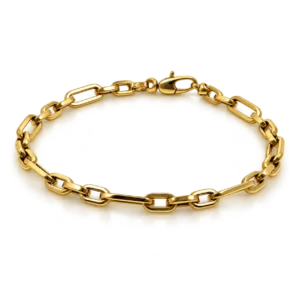 Pulsera Oro Amarillo Eslabones Combinados